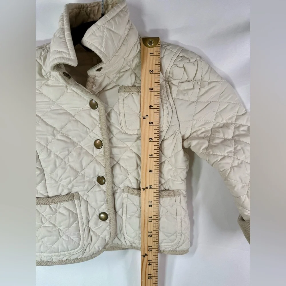 Girl’s Ralph Lauren Polo Tan Khaki Quilted And Corduroy Barn Jacket Size 4t